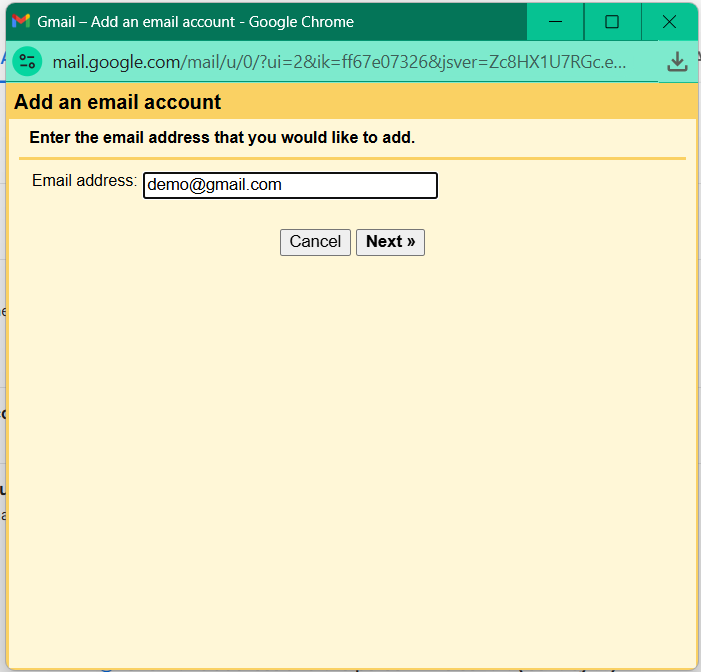 Add email address in Gmail